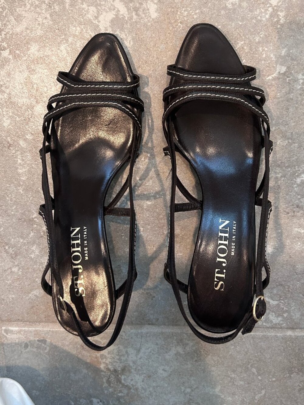 St. John Made In Italy Strappy Heels size 9.5 Brown - Picture 2 of 6